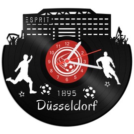 GRAVURZEILE Düsseldorf Vinyl Record Clock – 100% Club Love – Upcycling Design Wall Clock Made in Germany