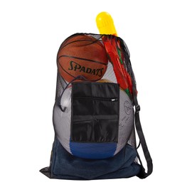 Heavy Duty Mesh Swimming Bag for Adults, Kids and Men - Sports Gear with Pocket, Drawstring Closure for Pool, Beach, Soccer, Basketball, Yoga and Laundry