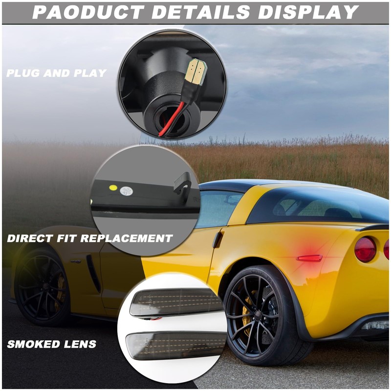 ULTRALTH Dynamic LED Side Marker Lights for 2005-2013 Chevy Corvette