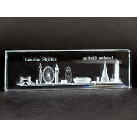 Laser Art Crystal - London Skyline (Short), Detailing all Popular Iconic Landmarks of London
