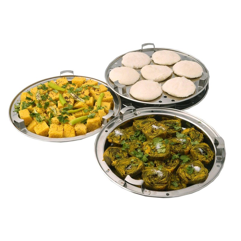 QSEC Stainless Steel Multi Kadai Idli Cooker with Copper Bottom
