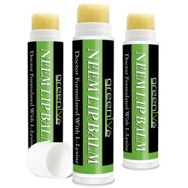 GreenIVe Neem Lip Balm, Vegan Lip Moisturizer with L-Lysine, Soothe and Soften (3)