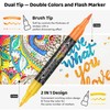 48 Colours Duo Glitter Brush Markers, 24 Pack Stocking Stuffers