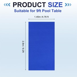 YELARXI Billiard Cloth Pool Table Felt, 9ft Professional Felt Replacement Kit Fit for Home Clubs Bars Indoor Sports Games (Blue)