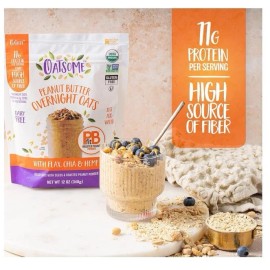 Oatsome PBfit Overnight Oats - Peanut Butter Flavor with Chia Seeds, Flax Seeds