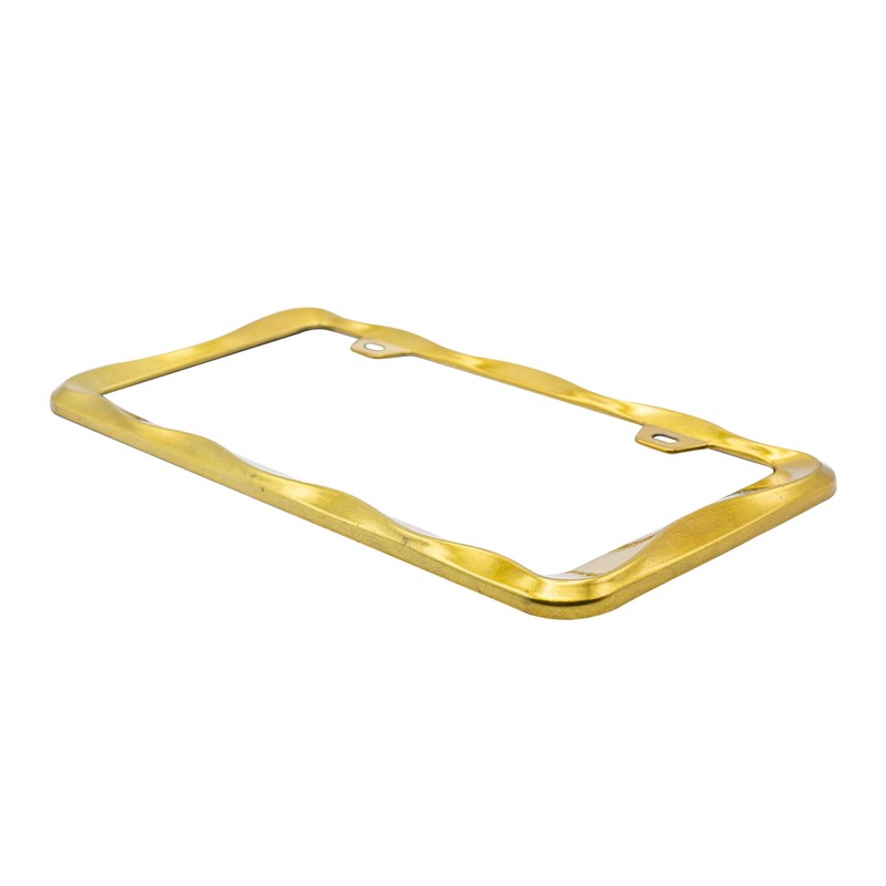 Creathome 3D Curly Wave Pattern Gold License Plate Frame from