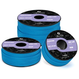 Abma Cord Paracord 2 mm 50 m Nylon Cord 3 Core Rope Type I Cord for Crafts, Camping, Outdoor - Max. 90 kg (200 lbs) - Light Blue