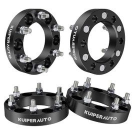 KUIPERAUTO 6x5.5 Wheel Spacers,1 inch Forged Wheel Adapters Compatible for Silverado Suburban GMC Sierra1500,M14 x 1.5" Studs 108mm Center Bore,4 PCS Black