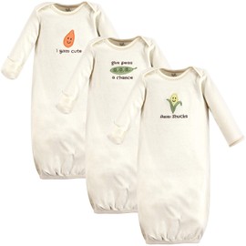 Touched by Nature Unisex Baby Organic Cotton Gowns, Corn, 0-6 Months US