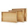 Flexzion Bamboo Trays for Serving Food - 3 Pack Bamboo