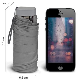 KINSTON Pocket Umbrella - Mini Umbrella Foldable Compact Protection for Men and Women Portable Travel Waterproof Travel Umbrella - (Grey), Grey, M, gray