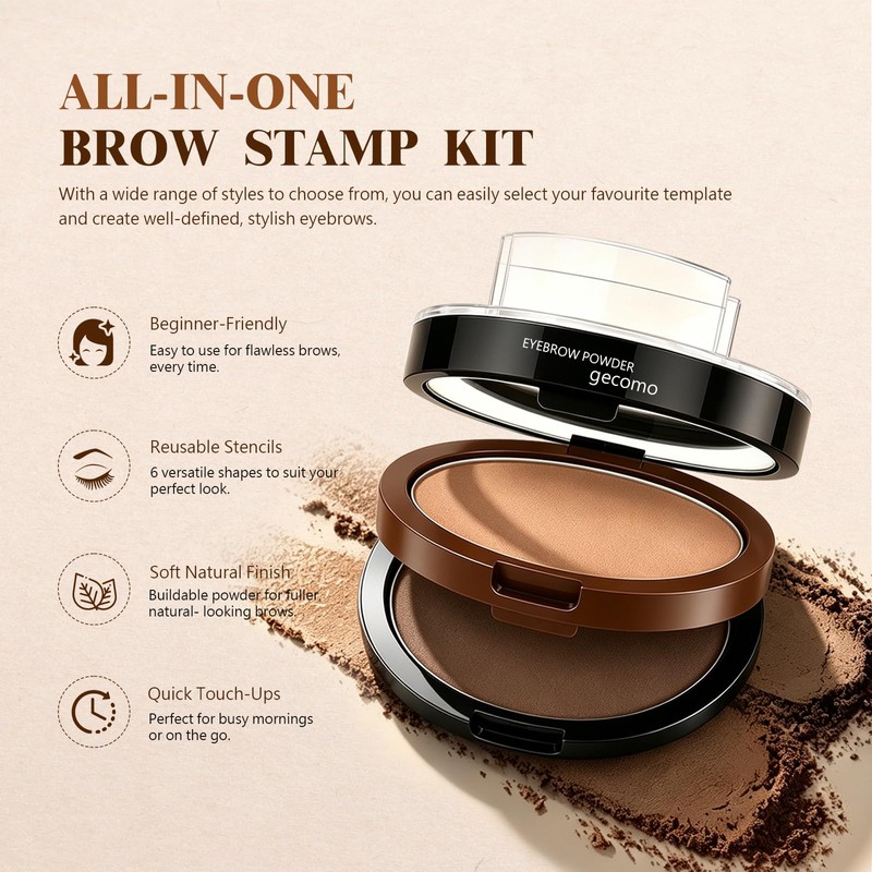 Eyebrow Stamp Kit Quick Makeup Tool for Natural Perfect Brows