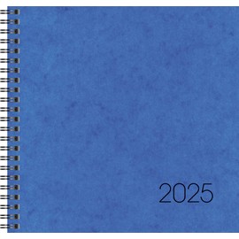 BRUNNEN Book Calendar Model 766 (2025), 2 Pages = 1 Week, 210 × 205 mm, 144 Pages, Cardboard Cover, Blue