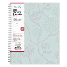 Blue Sky 2026 Weekly and Monthly Planner Calendar, January 2026 - December 2026, 8.5" x 11", Flexible Cover, Laminated Tabs, Durable Twin Wire Binding, Storage Pocket, Rue Du Flore