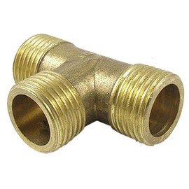 Tee Connector 3 Way Pipe Connector Brass T-Shape Male Equal Pipe Connecting Fittings for Air Gas Water Pipe Adapter/Coupler (3/4",1PCS)