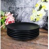 Ebros Gift Contemporary Ridged Silk Black Melamine Series Dinnerware Serveware