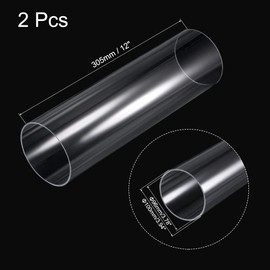 MECCANIXITY Acrylic Pipe Rigid Round Tube Clear 3.8" ID 4" OD 12" High Impact for Lighting, Models, Plumbing, Crafts 2 Pack