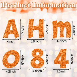 Colarr 216 Pcs Glitter Bulletin Board Letters for Classroom Numbers Alphabet Poster Board Letters with Adhesive Dots Punctuation Symbols Cutout Bulletin Display School Decor(Orange)