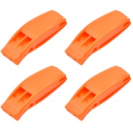 Emergency Whistle, 4PCS Dual Chamber Survival Safety Loud Alarm Whistle, Safety Whistle Survival, Super Loud Orange Emergency Survival Whistle for Outdoor Camping Hiking Hunting Fishing (Orange)