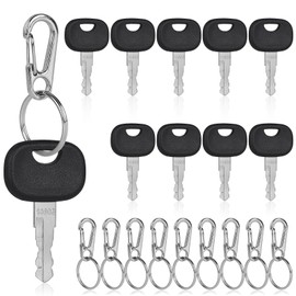 SUPAWAY 10-Piece 14603 Ignition Key Fendt Key Construction Machine Key Universal Engine Start Switch Replacement Ignition Key with 10 Key Ring for Tractors Small Excavator Forklift Wheel Loader