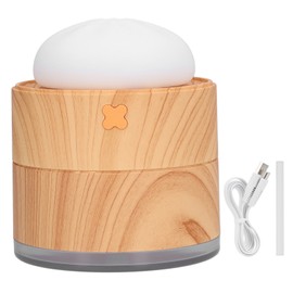 400ml Steamed Bun Shape Air Humidifier 2 Gears Adjustable Desktop Humidifier USB PoweredWood Grain Color
