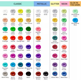 UPGREY Pintura Textil 1oz-30ml Set 60 Colores Mixtos Ropa Tela