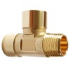 Uenede 2PCS Brass Tee Pipe Fitting 1/2" NPT Female x