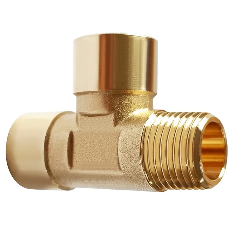 Uenede 2PCS Brass Tee Pipe Fitting 1/2" NPT Female x