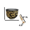 Black And Yellow Dragon King Ceramic Donburi Ramen Bowl With