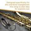 KUWAN Saxophone Neck Strap Soft Sax Leather strap Padded for