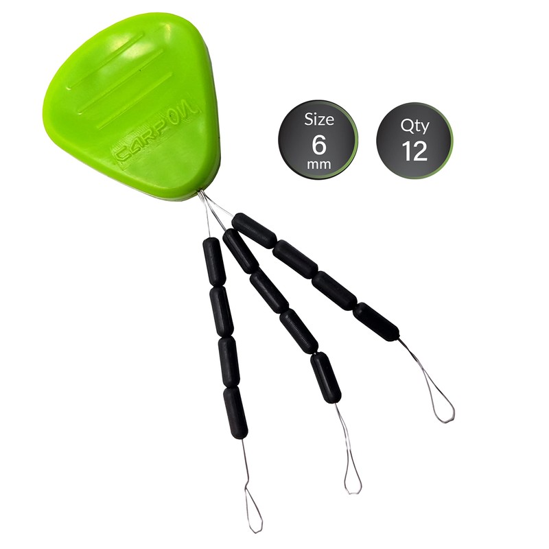 Carp On - High-Density Tungsten Stops 12 Pack - Black