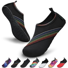 Saguaro Unisex Swimming Shoes, Water Sports Shoes, Quick-Drying, Non-Slip, Lightweight Sizes: EUR 36 - 47 (UK 3 - 12). - Black - 44/45 EU