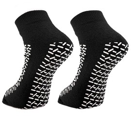 MediCounter Slipper Socks/Fall Prevention Socks - BLACK (Pair) Size: One Size - As Used by NHS (1 Pair)