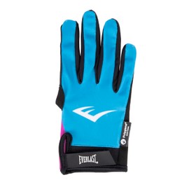 Everlast Full Finger Workout Gloves - Adjustable Wrist Straps for Weightlifting, Fitness, Training, Hanging, and Sports (Blue S/M)