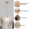 FRIXCHUR 11.8'' Gold Crystal Chandelier LED Flush Mount Crystal Ceiling