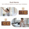 uscce Wooden Digital Alarm Clocks for Bedrooms: Dimmable Dual Alarm