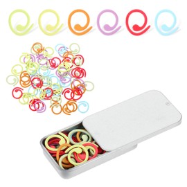 Colorful Crochet Stitch Marker 60 PCS Metal Stitch Markers Helical-Shaped Crochets Markers Ring Crochets Locking Marker for Crocheting and DIY Craft Projects