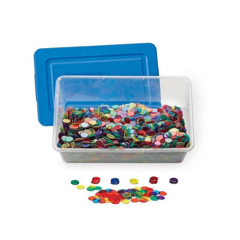 hand2mind Transparent Counters Classroom Kit, Plastic Bingo Chips, Math Bingo