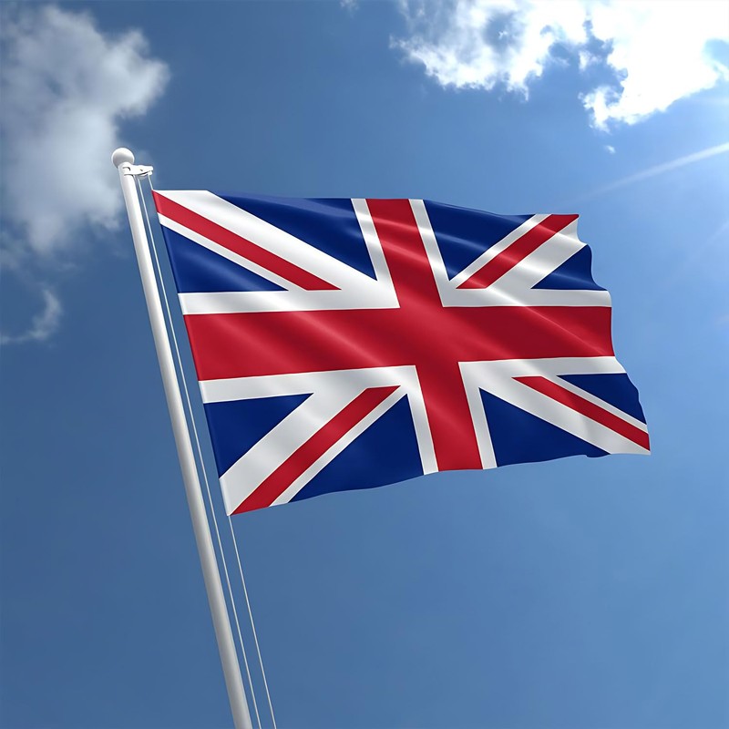 Smiffys 5ft x 3ft Union Jack Flag with Eyelets Red