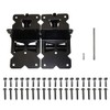 WINSOON Adjustable Self-Closing Vinyl Fence Gate Hinges 2 Pack,Stainless Steel(Black