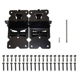 WINSOON Adjustable Self-Closing Vinyl Fence Gate Hinges 2 Pack,Stainless Steel(Black Finished), for Vinyl and Wood Fences