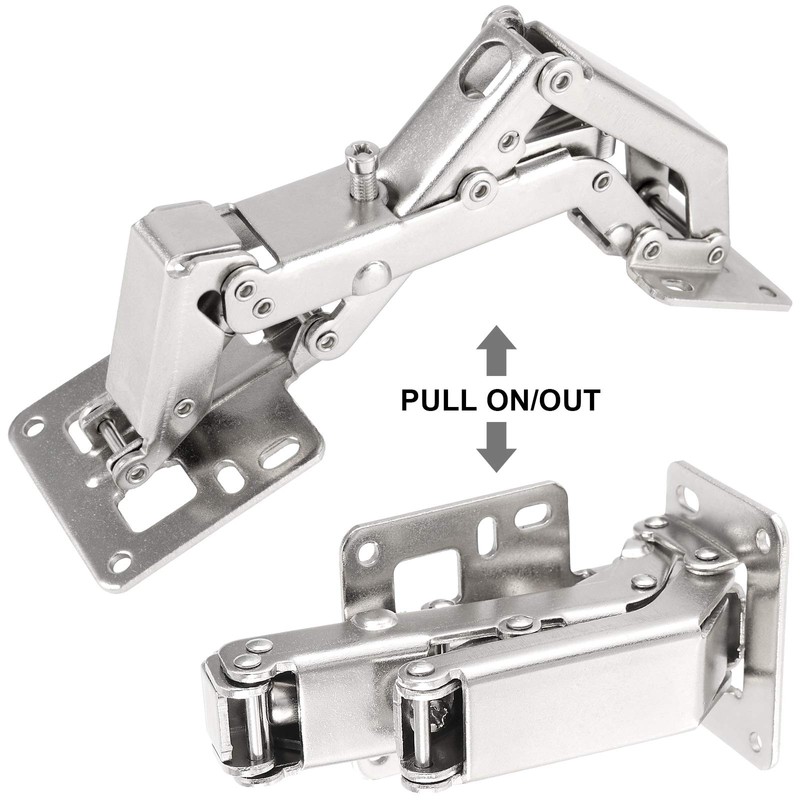 HOZEON 4 Pcs 170 Degree Frameless Cabinet Doors Hinges, Soft