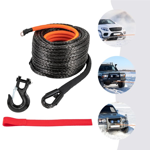 Unbranded 3/8" x 28m Winch Rope Synthetic Line Recovery Cable