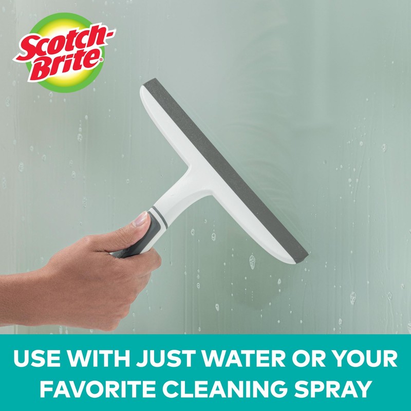 Scotch-Brite, All-Purpose 10 Inch Dual Blade Streak-Free Squeegee, Safe on