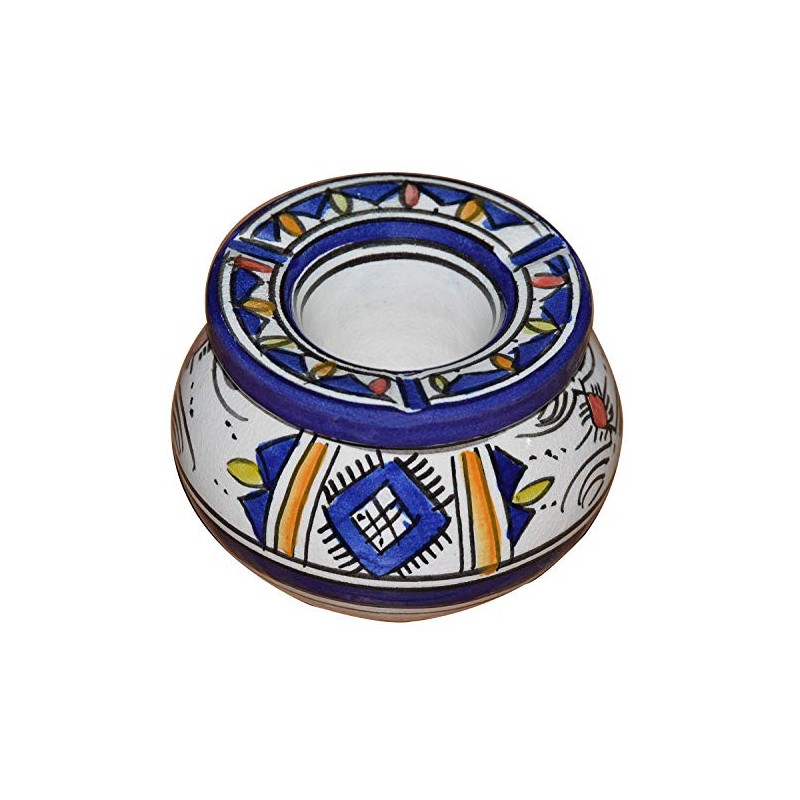 Ceramic Ashtrays Hand Made Moroccan smokeless Ceramic Medium Vivid Colors