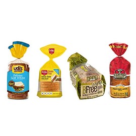 Gluten Free Bread Variety Pack, Contains: Udi's GF Delicious White Bread, Schar GF Artisan White Bread, Bfree GF White Sandwich Bread, and Canyon Bakehouse GF Mountain White Bread