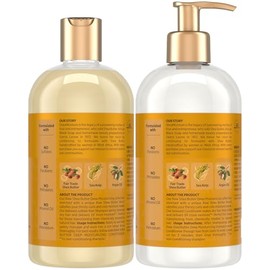 Shea Moisture champú de manteca de karité de 13 oz y acondicionador fortalecedor 13 oz | Fair Trade Raw Shea Butter, Sea Kelp & Argan Oil Moisture Hai