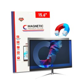 TECHNOLOGYVS 15.6 Inch Magnetic Privacy Screen Filter, Removable Anti Glare Blue Light Scratch Protector Film for 15.6inch Computer 16:9 Widescreen Monitor, Anti Spy Security Protector Shield