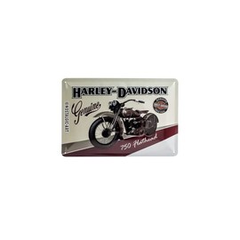 Nostalgic-Art Retro Tin Sign – Harley-Davidson Flathead – Gift idea for motorcycle fans, Metal Plaque, Vintage design for decoration, 20 x 30 cm