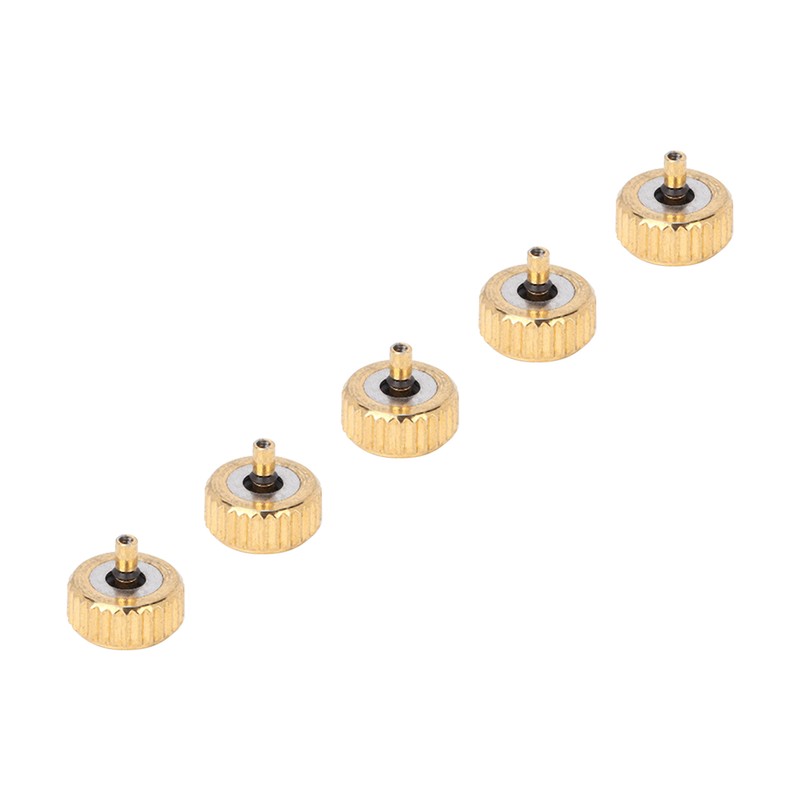 5 Pcs Professional Watch Crown Parts Gold Steel Wrist Watch